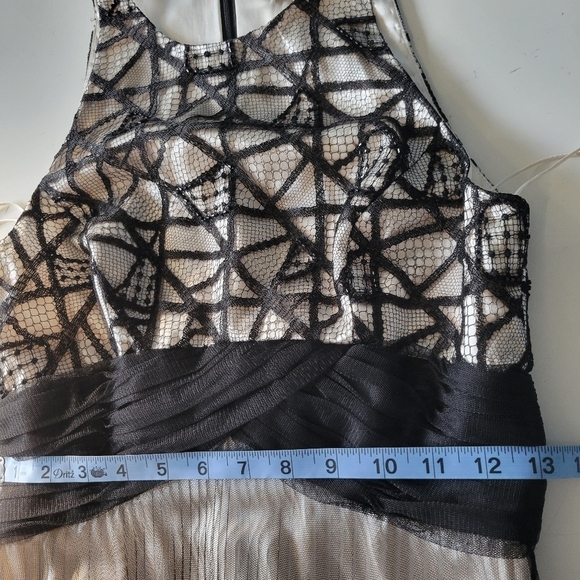 Bradley Mischka Tulle Beaded Dress Gown Black Size 2 - Picture 8 of 14